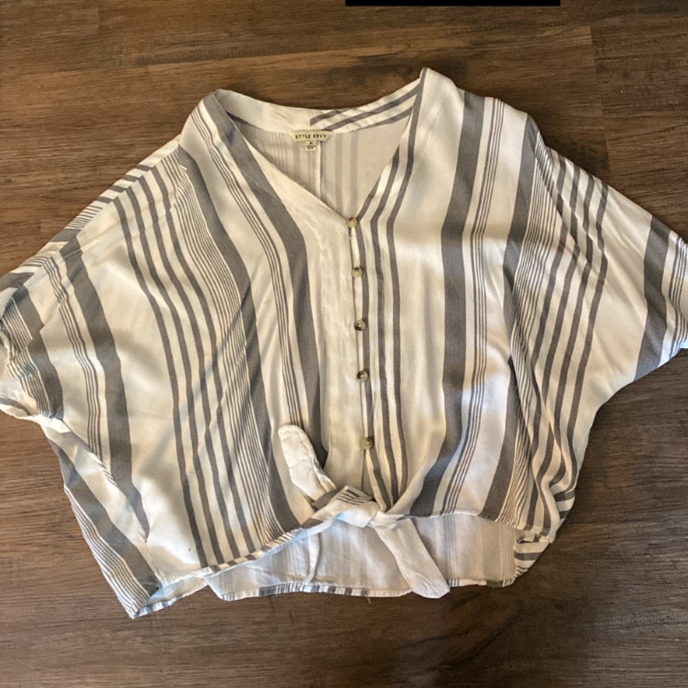 Stripped button down blouse